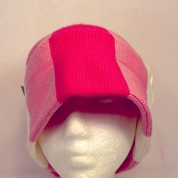 VINTAGE PINK AND WHITE SKI HAT BY TYROLA NWT